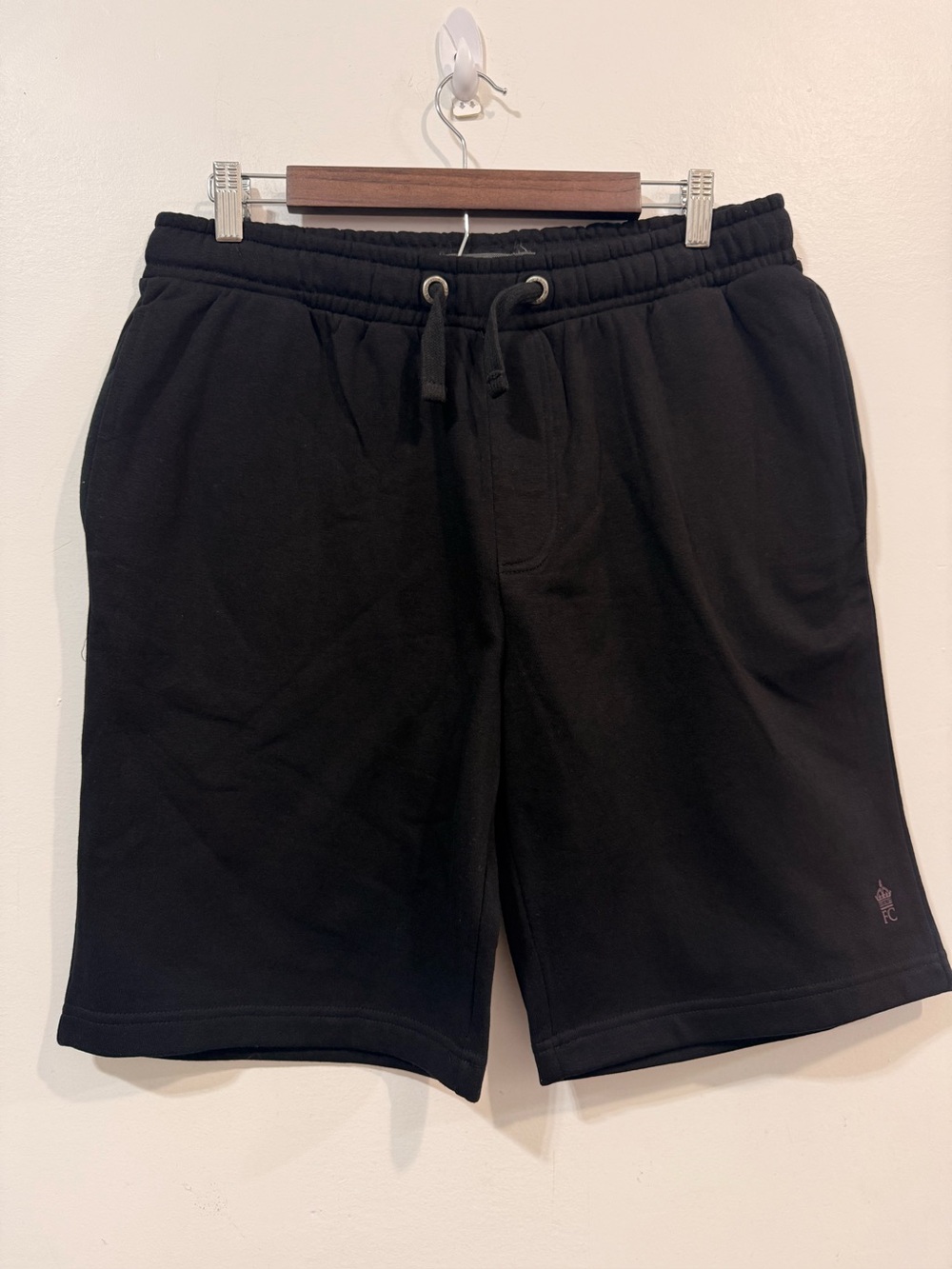 French Connection NWT Lounge Men's Black Athletic Drawstring Shorts Size XS